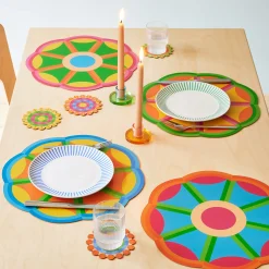 Yinka Ilori Radiant Blooms Recycled Leather Coasters - Set of 4