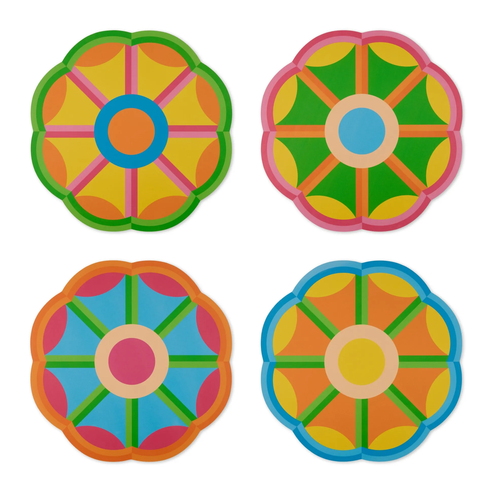 Yinka Ilori Radiant Blooms Recycled Leather Placemats - Set of 4