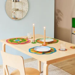 Yinka Ilori Radiant Blooms Recycled Leather Placemats - Set of 4