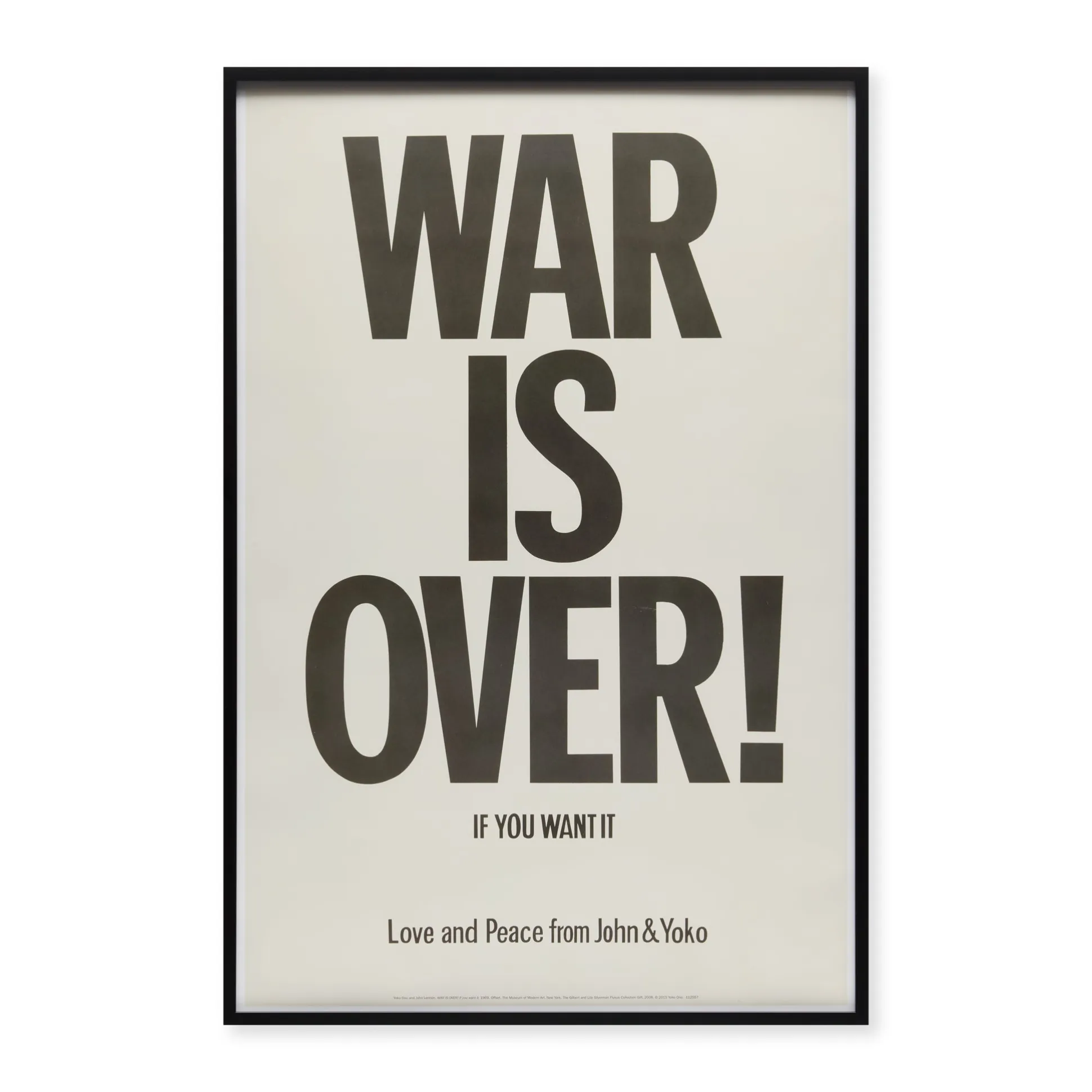 Yoko Ono and John Lennon WAR IS OVER! Framed Poster